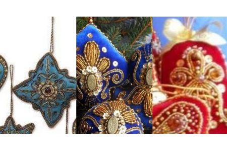 Вышиваем Древнерусские узоры на новогодней игрушке