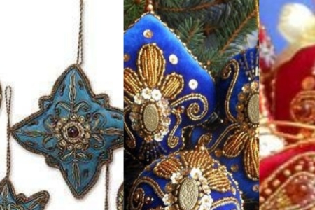 Вышиваем Древнерусские узоры на новогодней игрушке