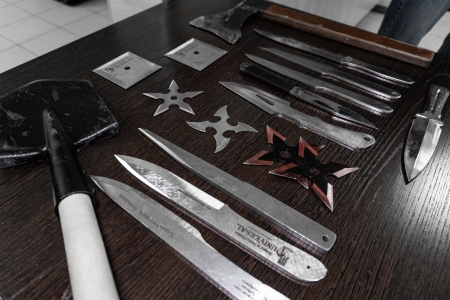 Пробное занятие по метанию ножей